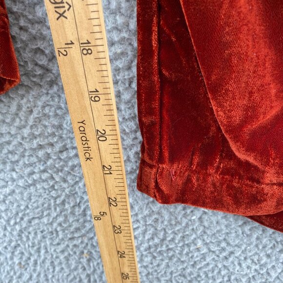 Storia Jumpsuit Womens Medium Rust Red Velvet Halter Neck Ruffle Tie Holiday NWT - Picture 11 of 13